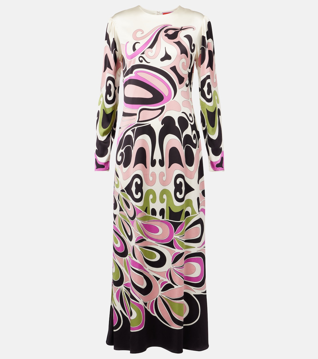 Clingy Swing printed satin midi dress | La DoubleJ