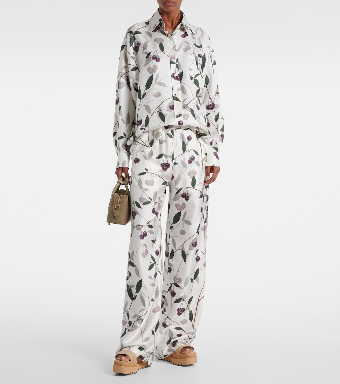 Weite Hose aus Seiden-Twill | Stella McCartney