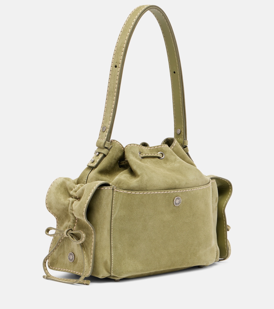 Multipocket Medium suede bucket bag | Acne Studios