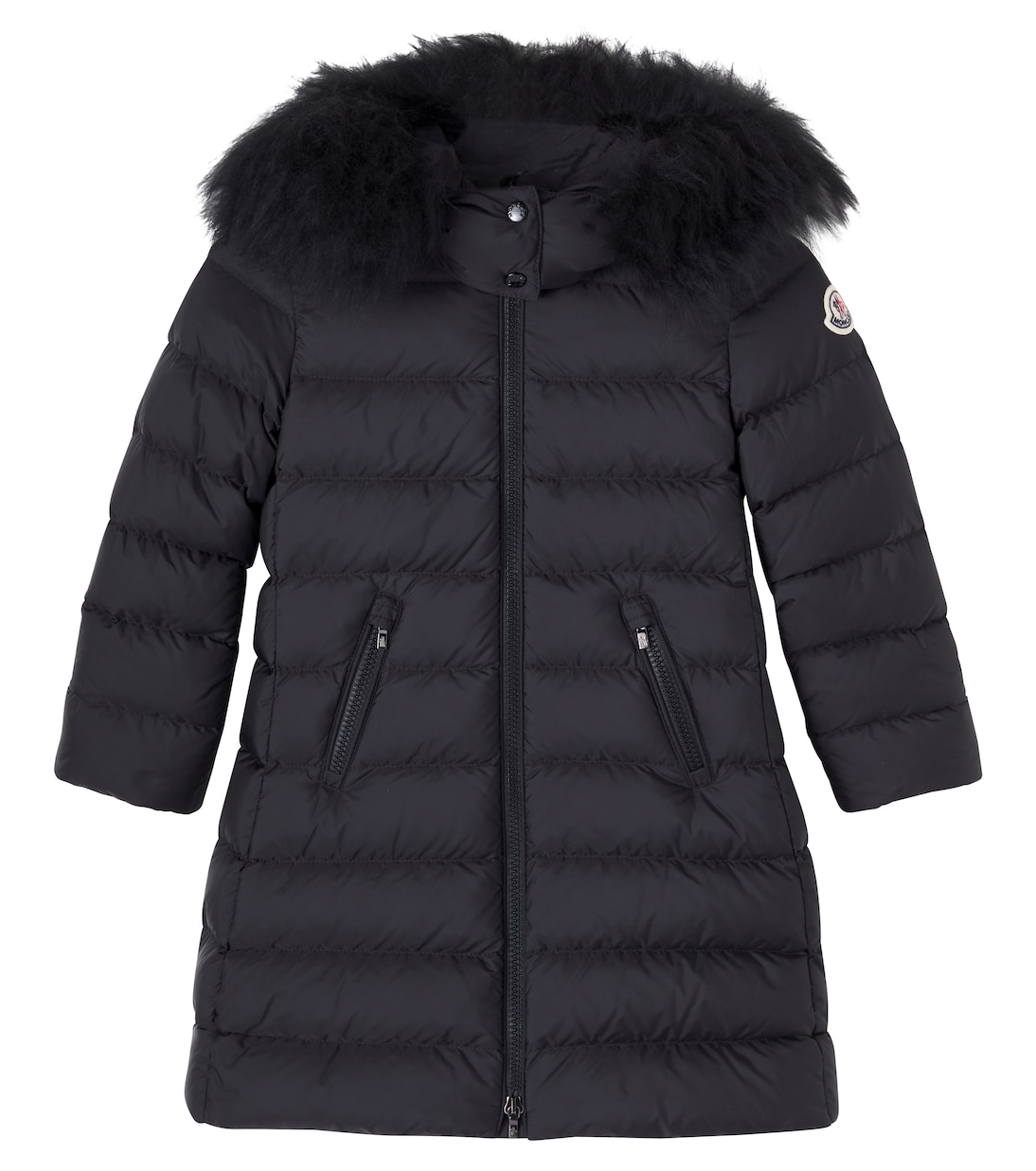Abelle shearling-trimmed down coat | Moncler Enfant