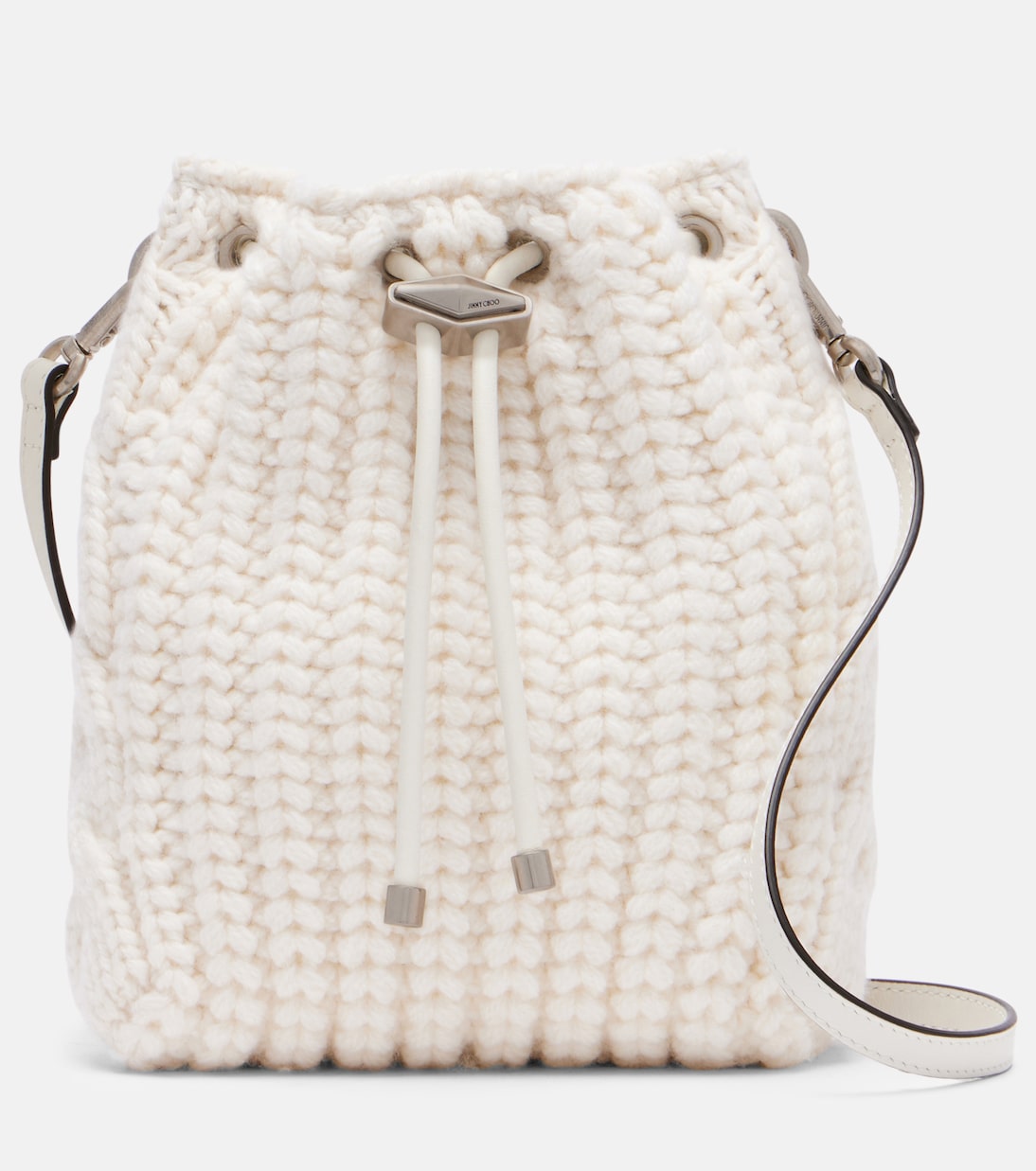Cinch Mini cable-knit bucket bag | Jimmy Choo