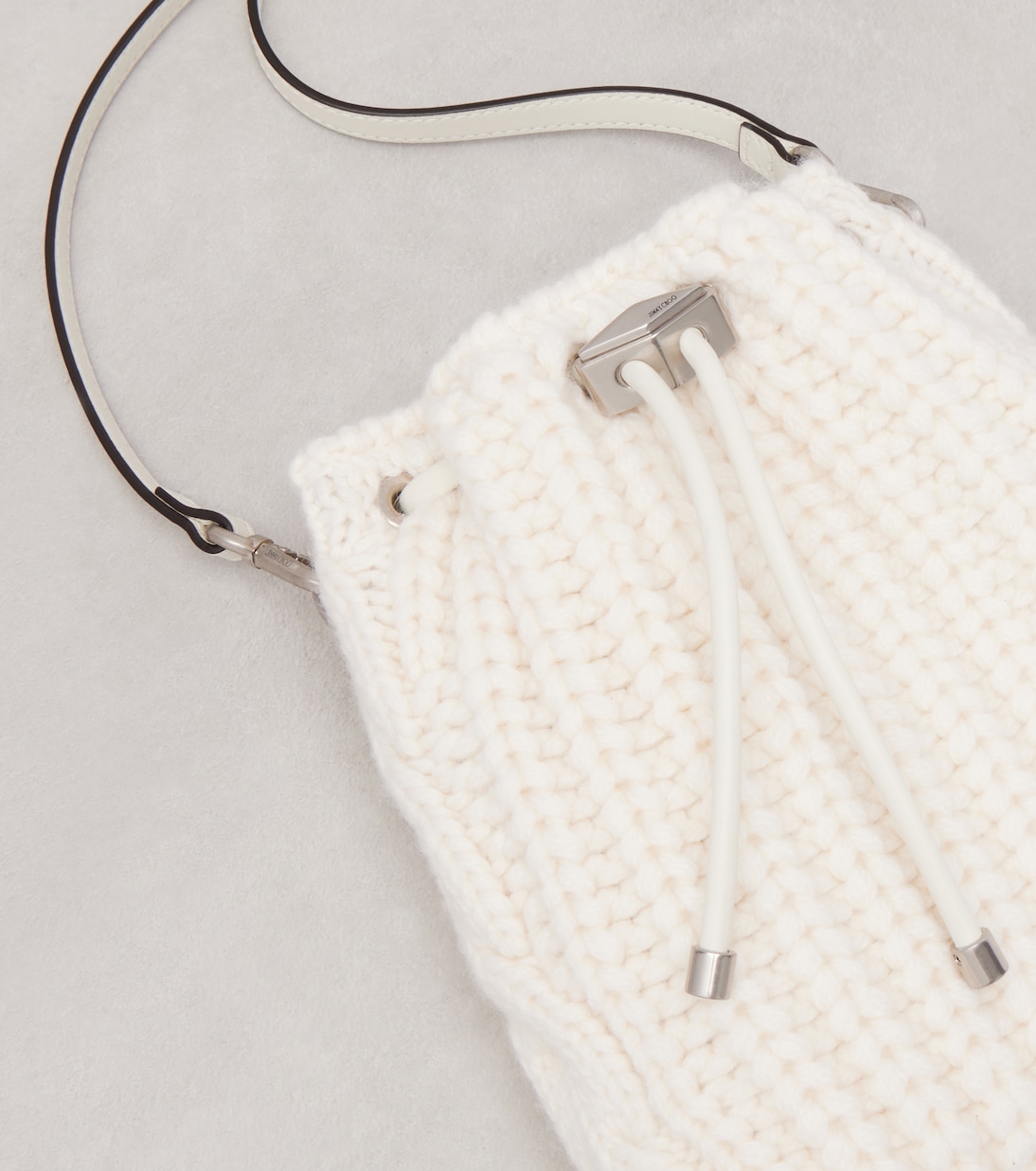 Cinch Mini cable-knit bucket bag | Jimmy Choo