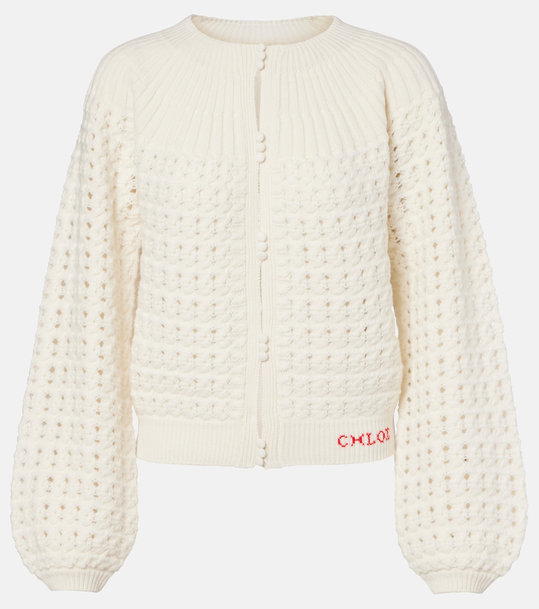 Pointelle wool and cashmere cardigan | Chloé