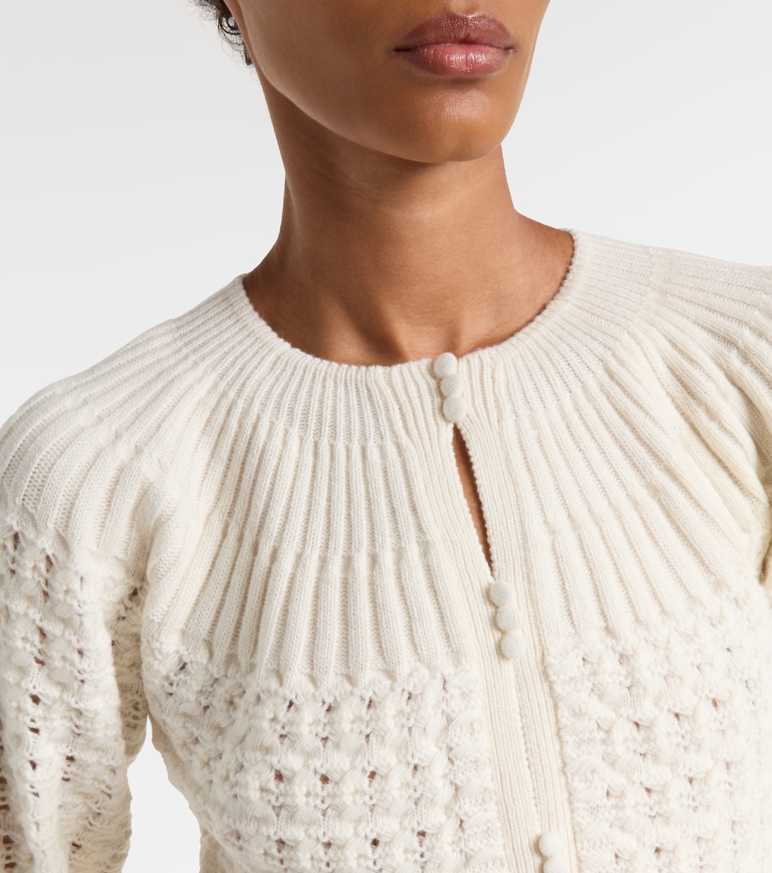 Pointelle wool and cashmere cardigan | Chloé
