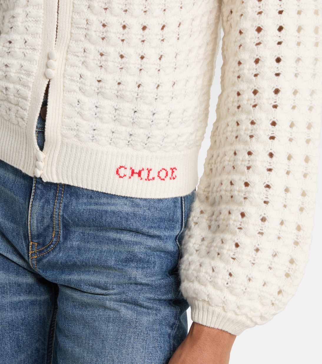 Pointelle wool and cashmere cardigan | Chloé
