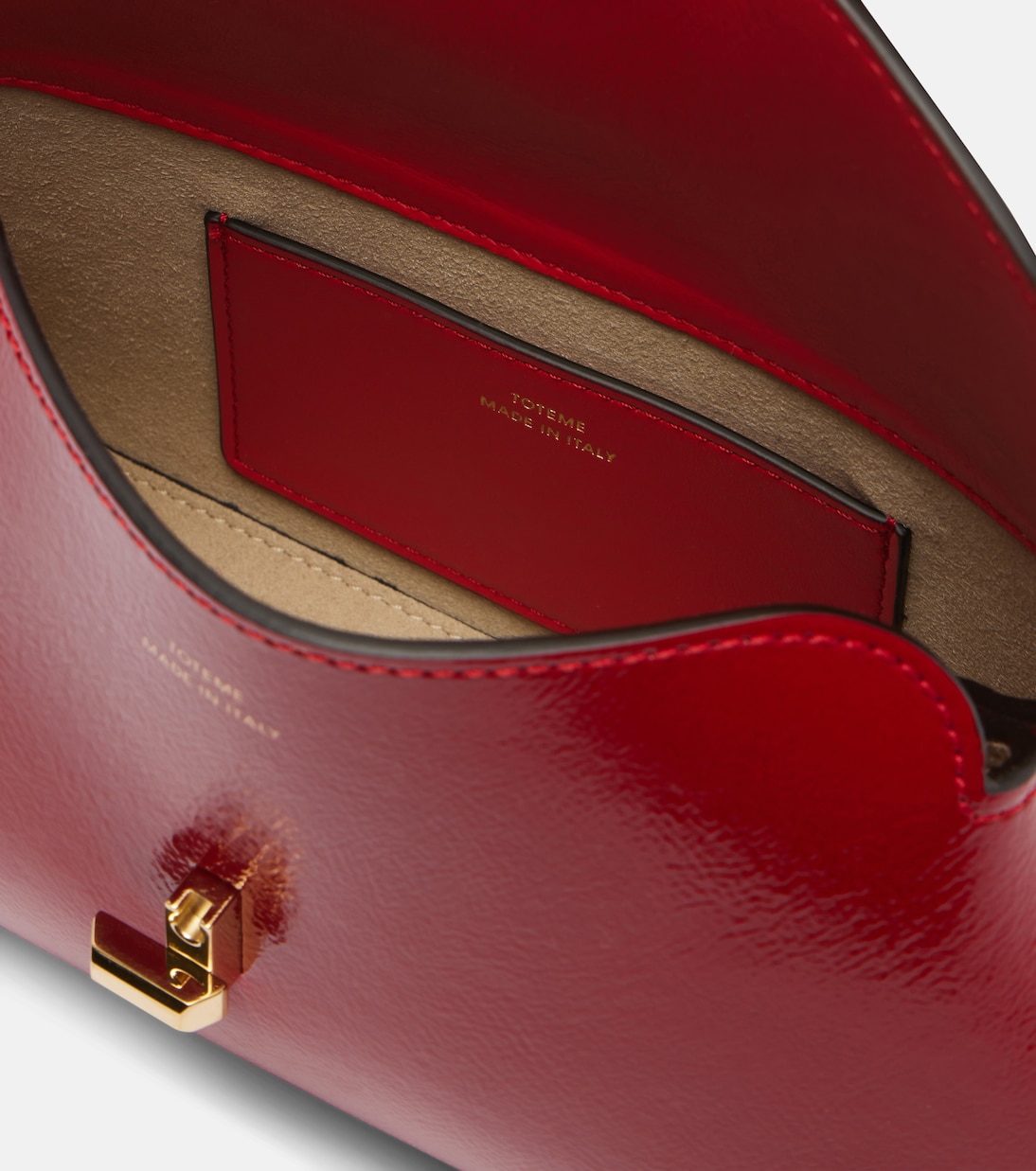 Clutch T-Lock Mini aus Lackleder | Toteme