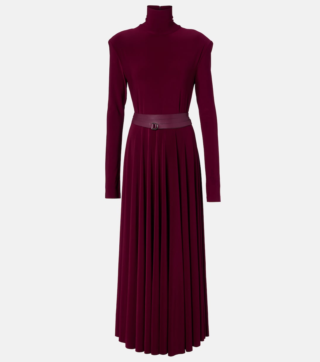 Pleated turtleneck maxi dress | Norma Kamali
