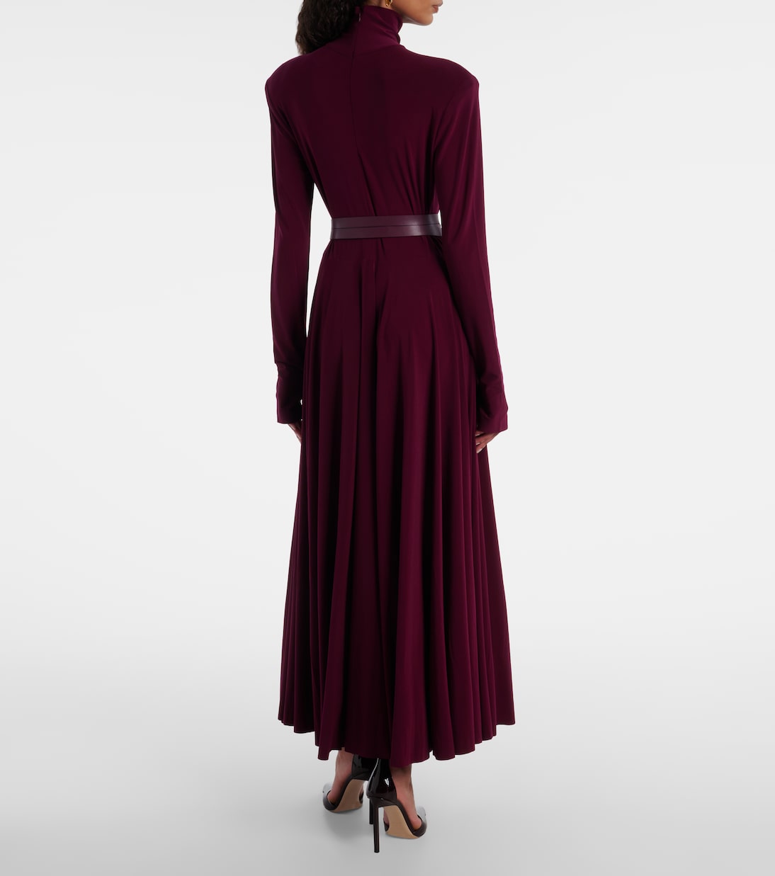 Pleated turtleneck maxi dress | Norma Kamali