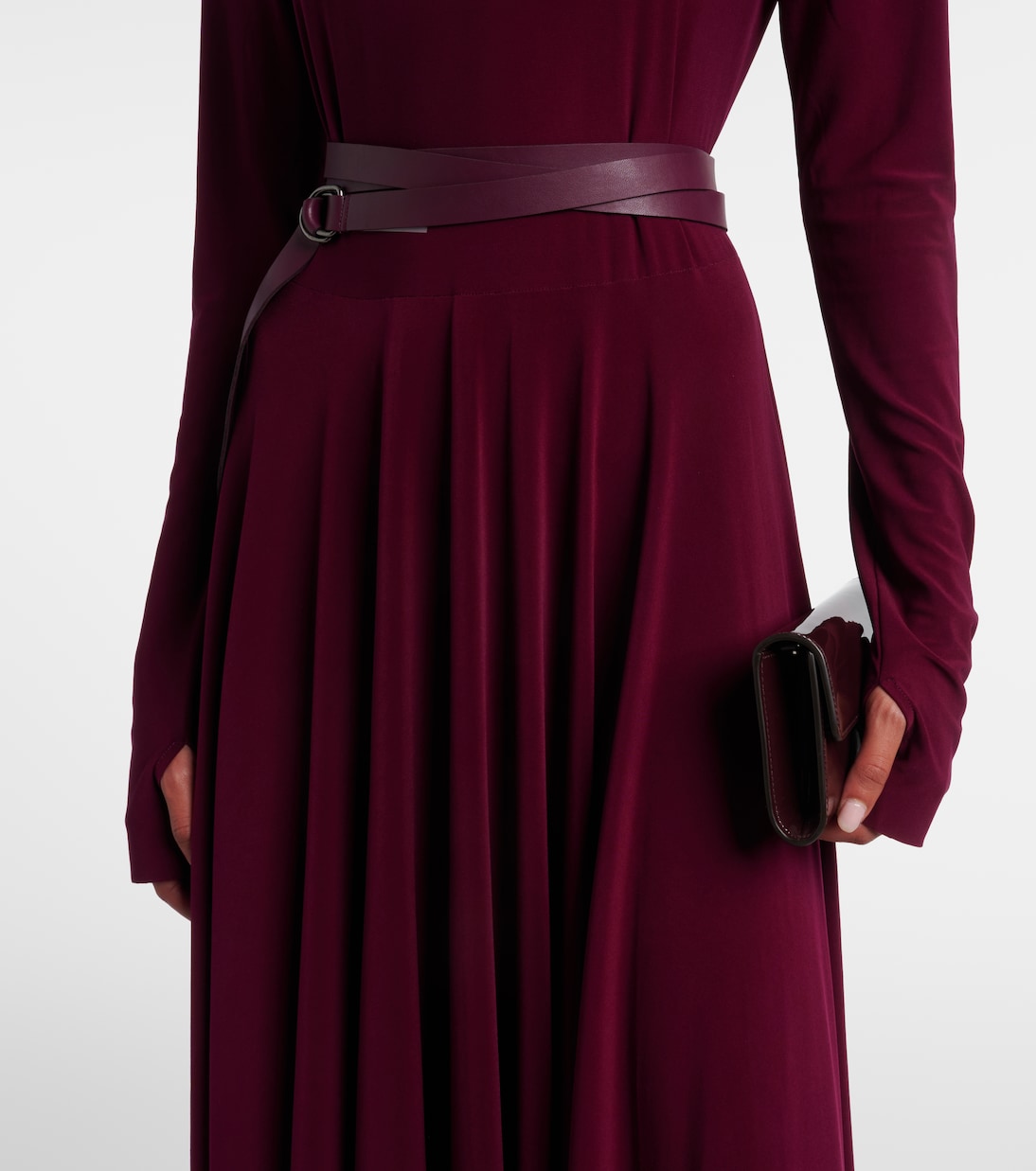 Pleated turtleneck maxi dress | Norma Kamali