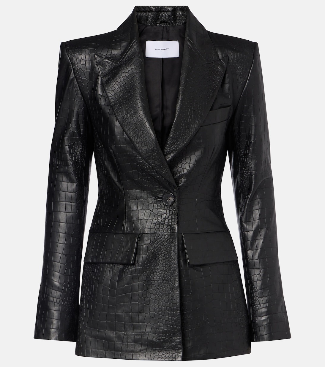 Croc-effect leather blazer | Alex Perry
