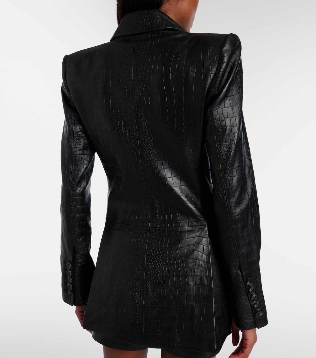 Croc-effect leather blazer | Alex Perry