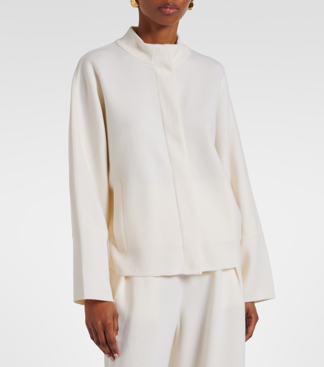 Cardigan en laine à fermeture zippée | Max Mara