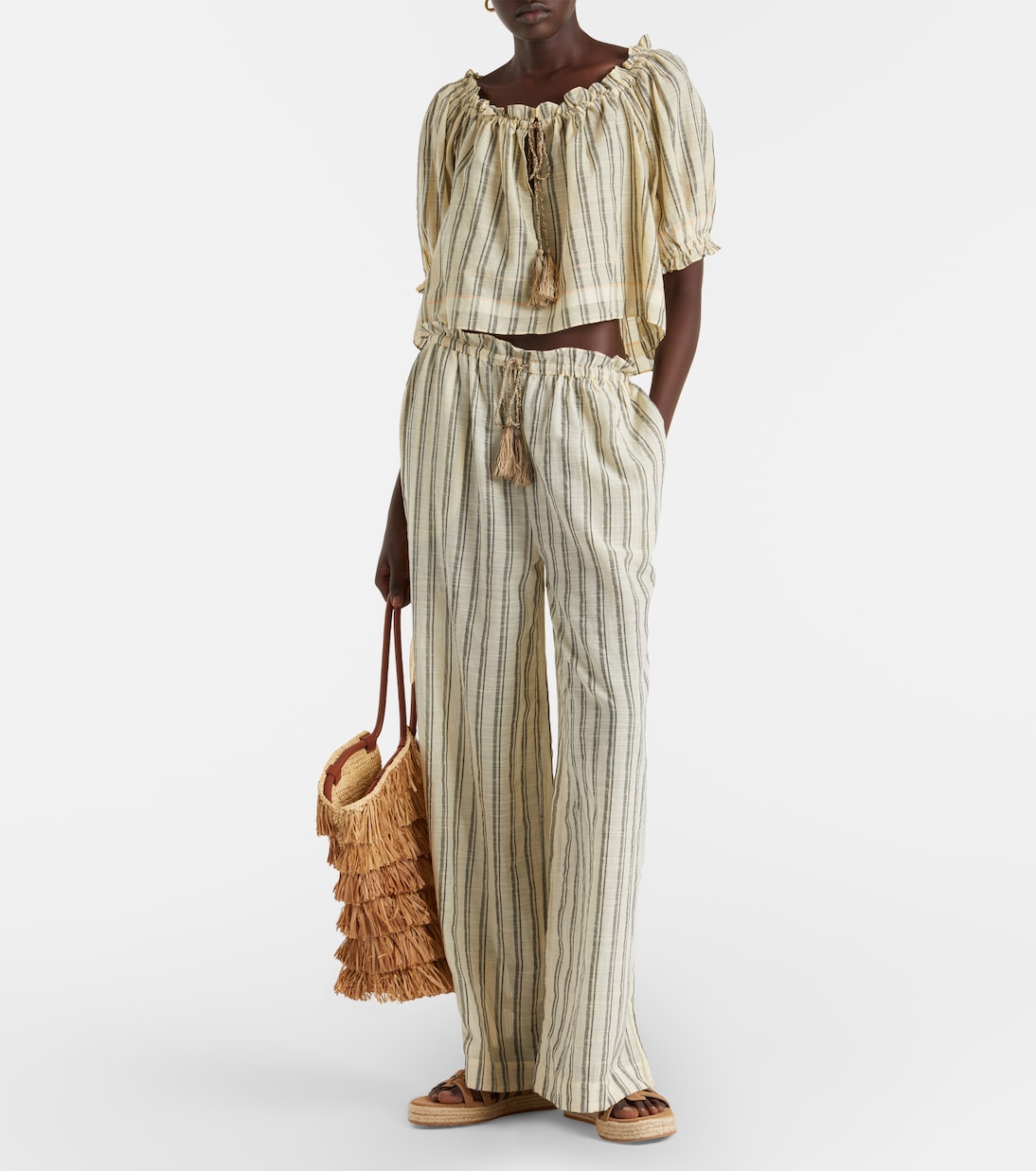 Paros striped cropped cotton top | Ulla Johnson