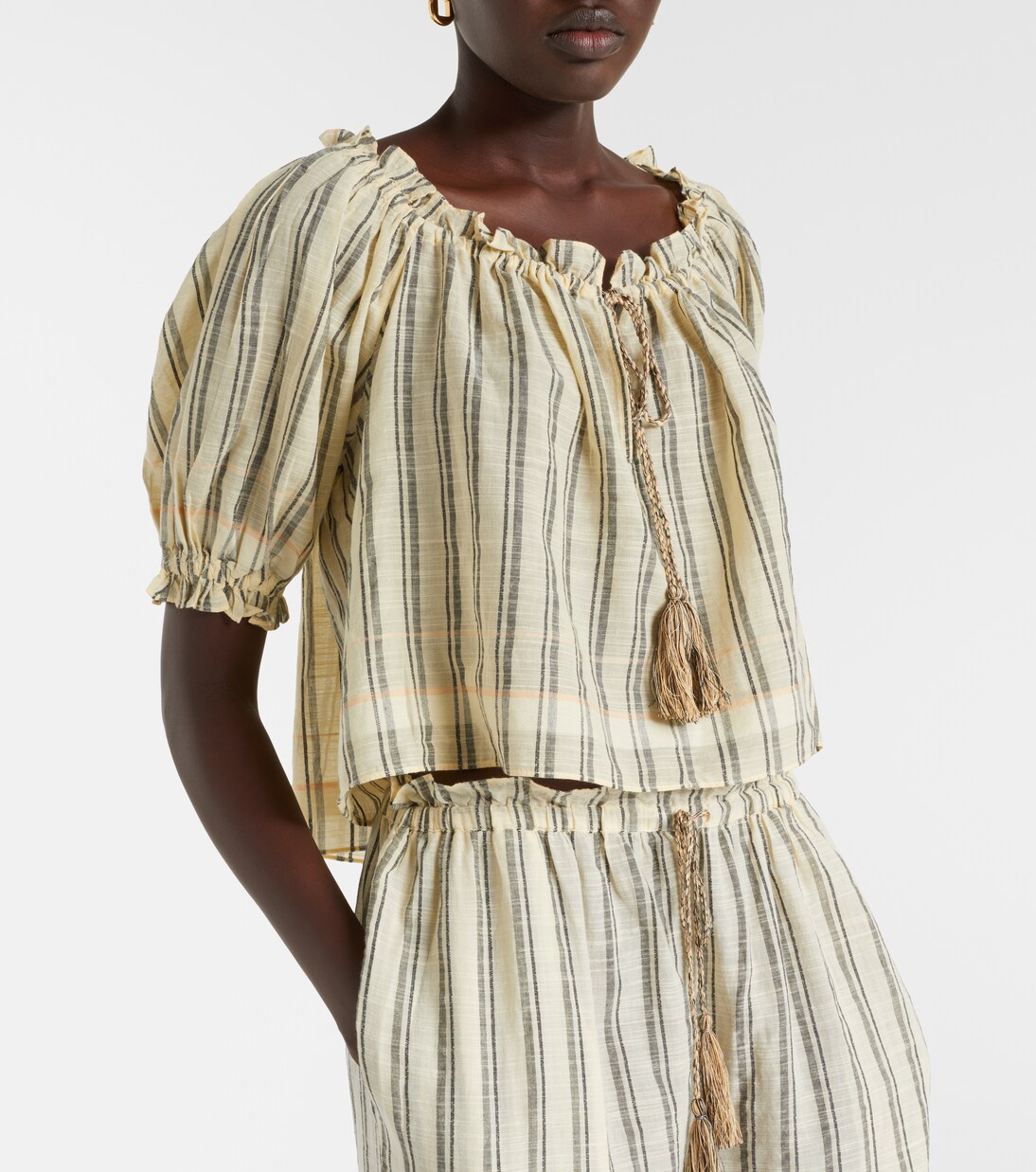 Paros striped cropped cotton top | Ulla Johnson