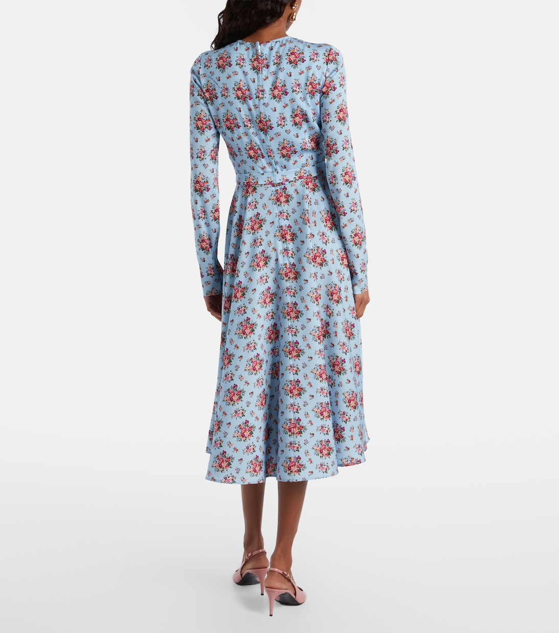 Floral silk-blend midi dress | Dolce&Gabbana