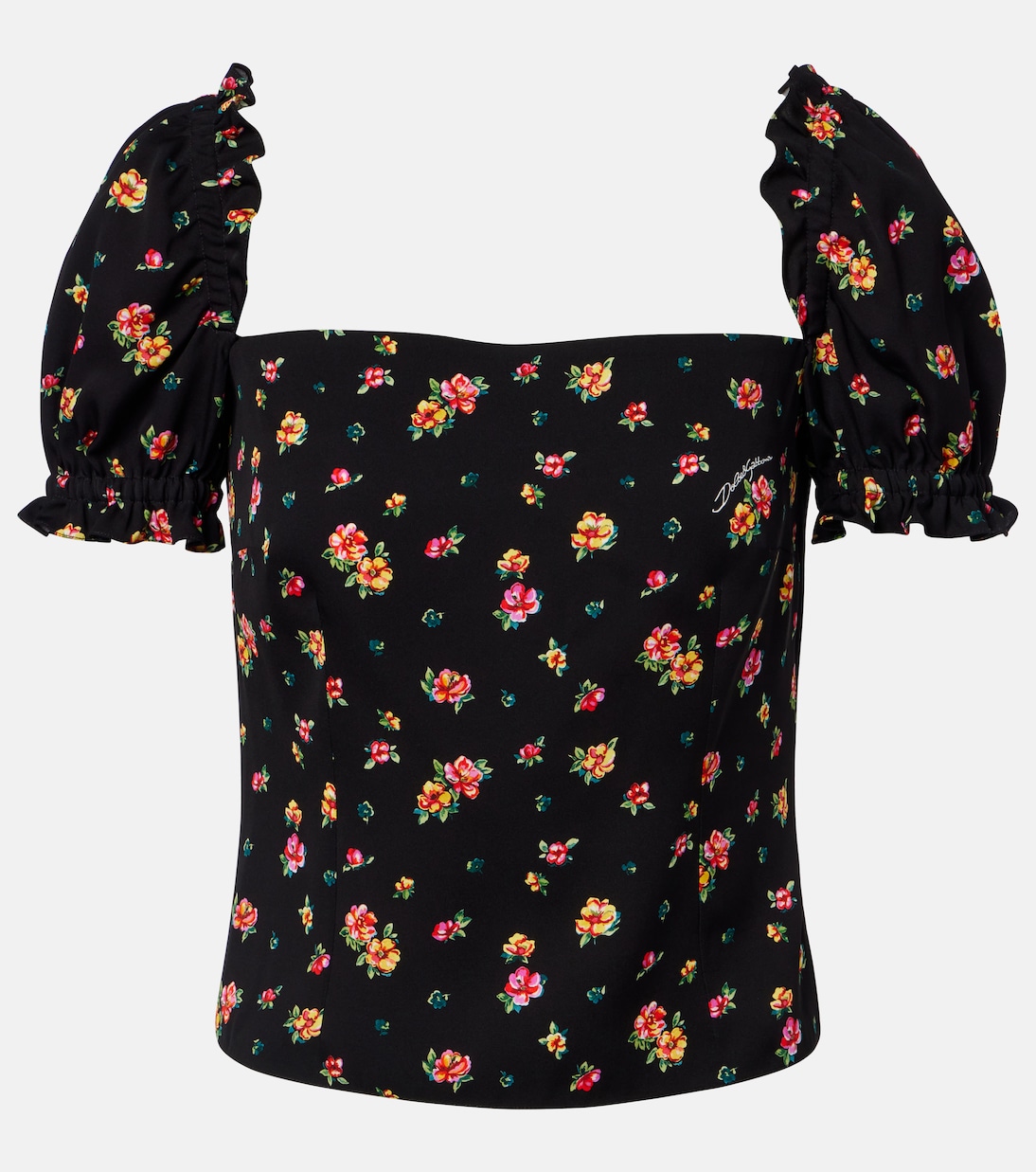 Floral silk-blend charmeuse top | Dolce&Gabbana
