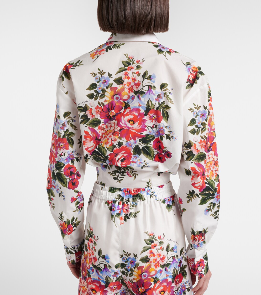 Floral cropped cotton shirt | Dolce&Gabbana