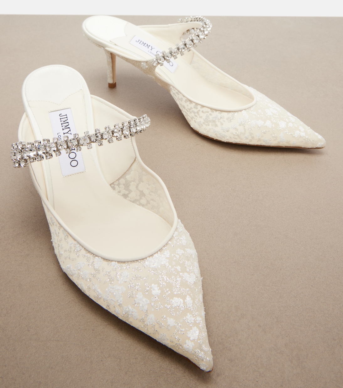 Bing embellished leather-trimmed mules | Jimmy Choo