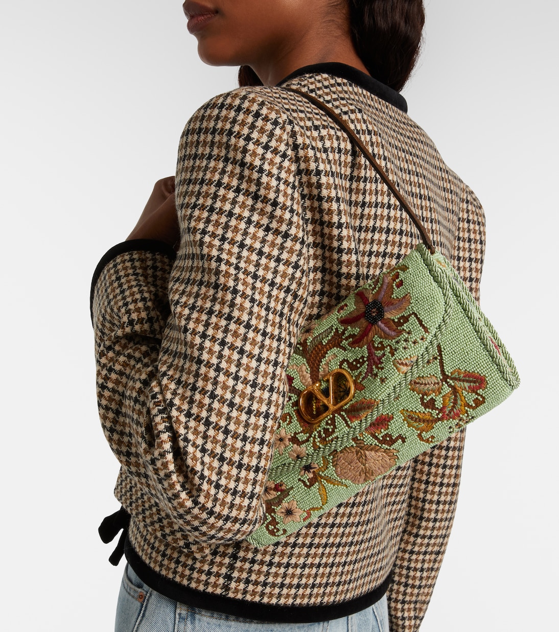 DeVain Small beaded floral shoulder bag | Valentino Garavani