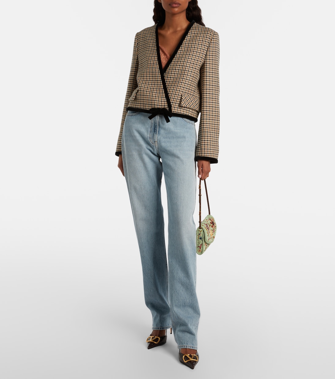 DeVain Small beaded floral shoulder bag | Valentino Garavani