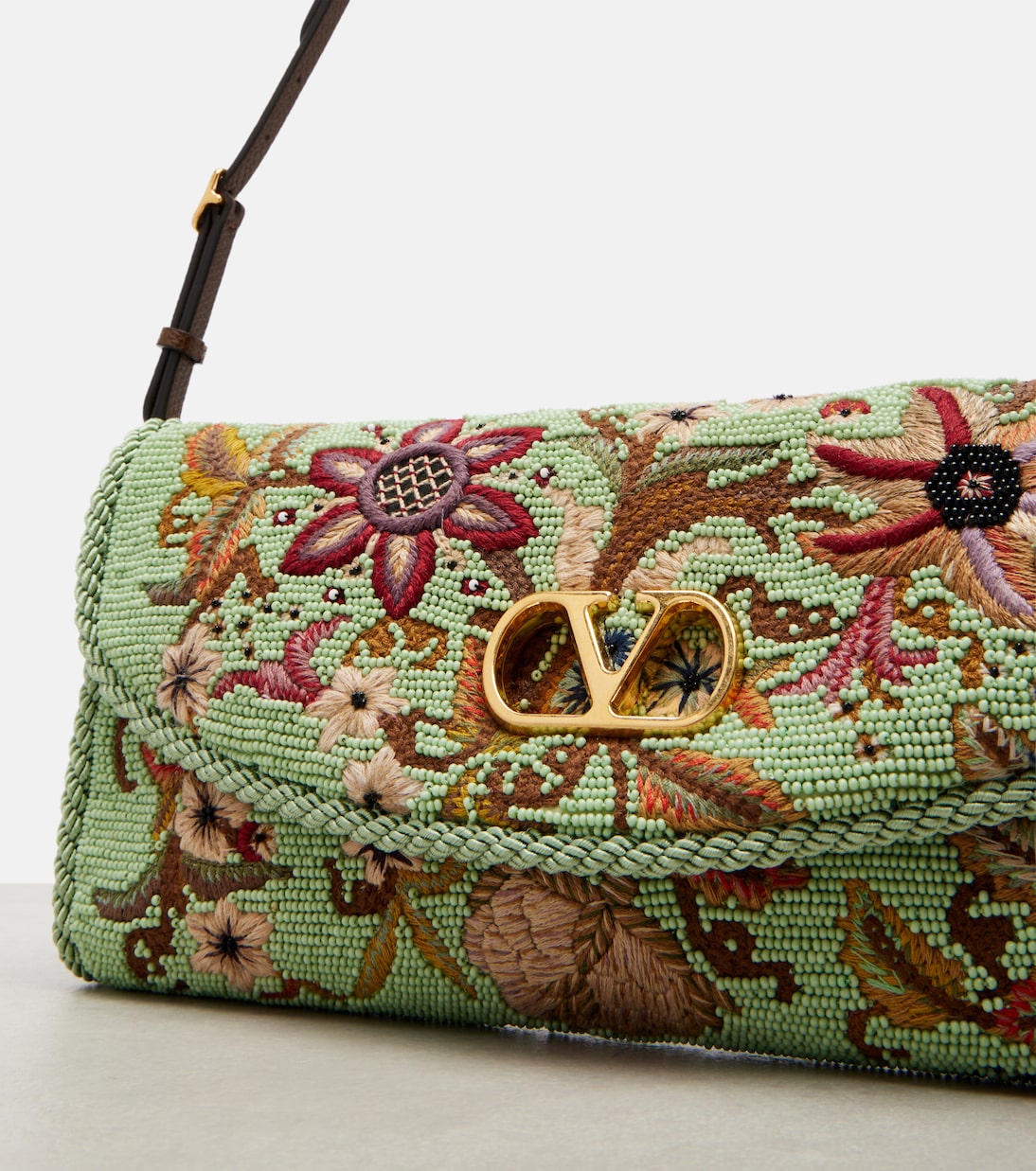 DeVain Small beaded floral shoulder bag | Valentino Garavani