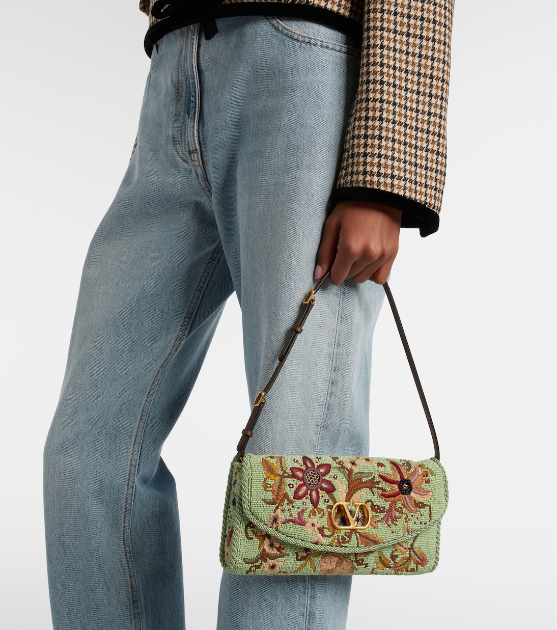 DeVain Small beaded floral shoulder bag | Valentino Garavani