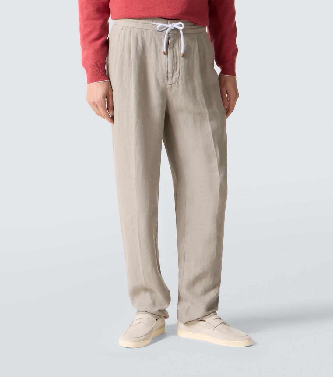 Pantalon droit en lin | Brunello Cucinelli