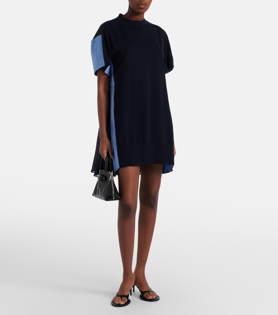 Paneled cotton-blend minidress | Sacai