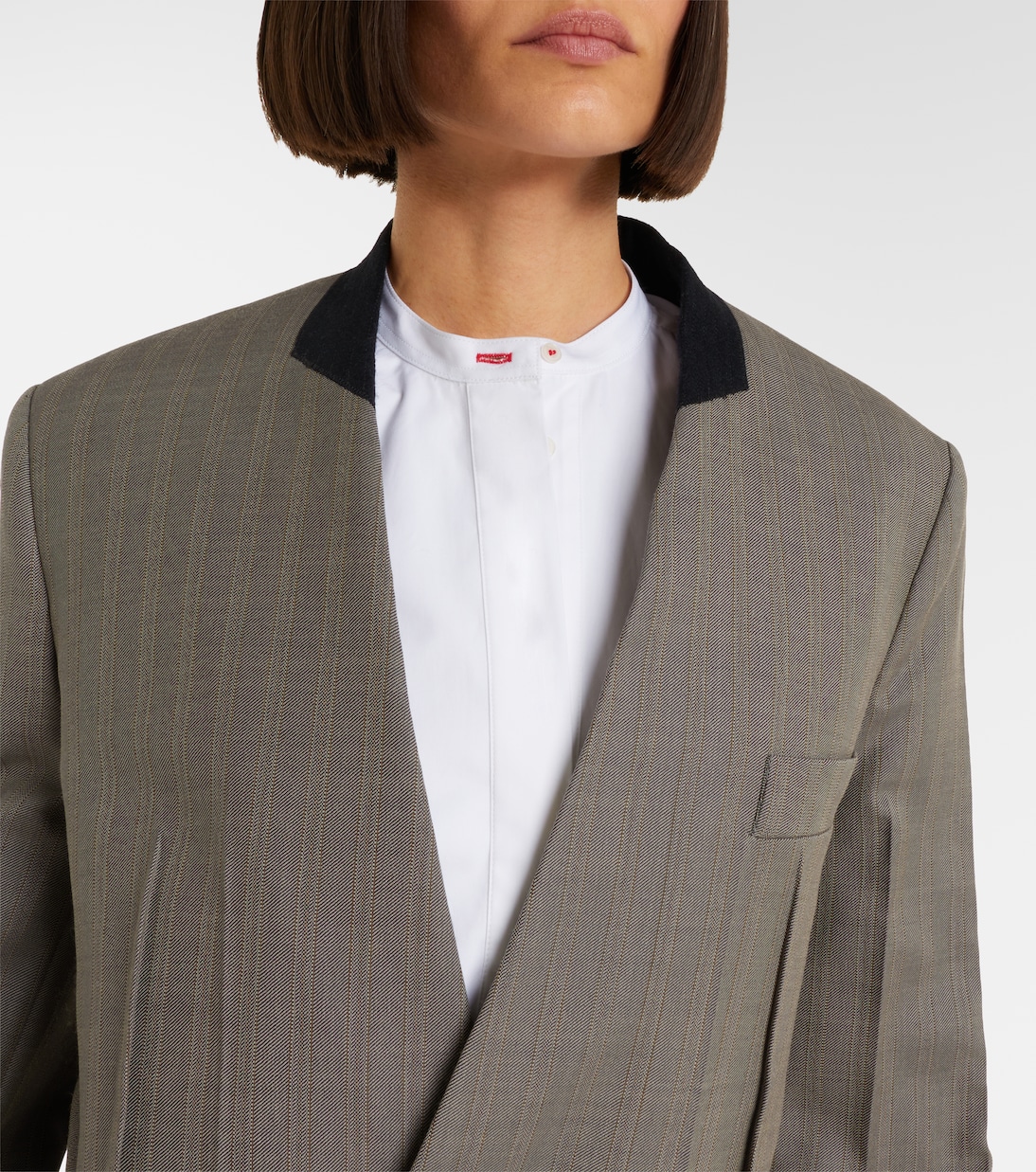 Blazer in lana vergine a spina di pesce | Victoria Beckham