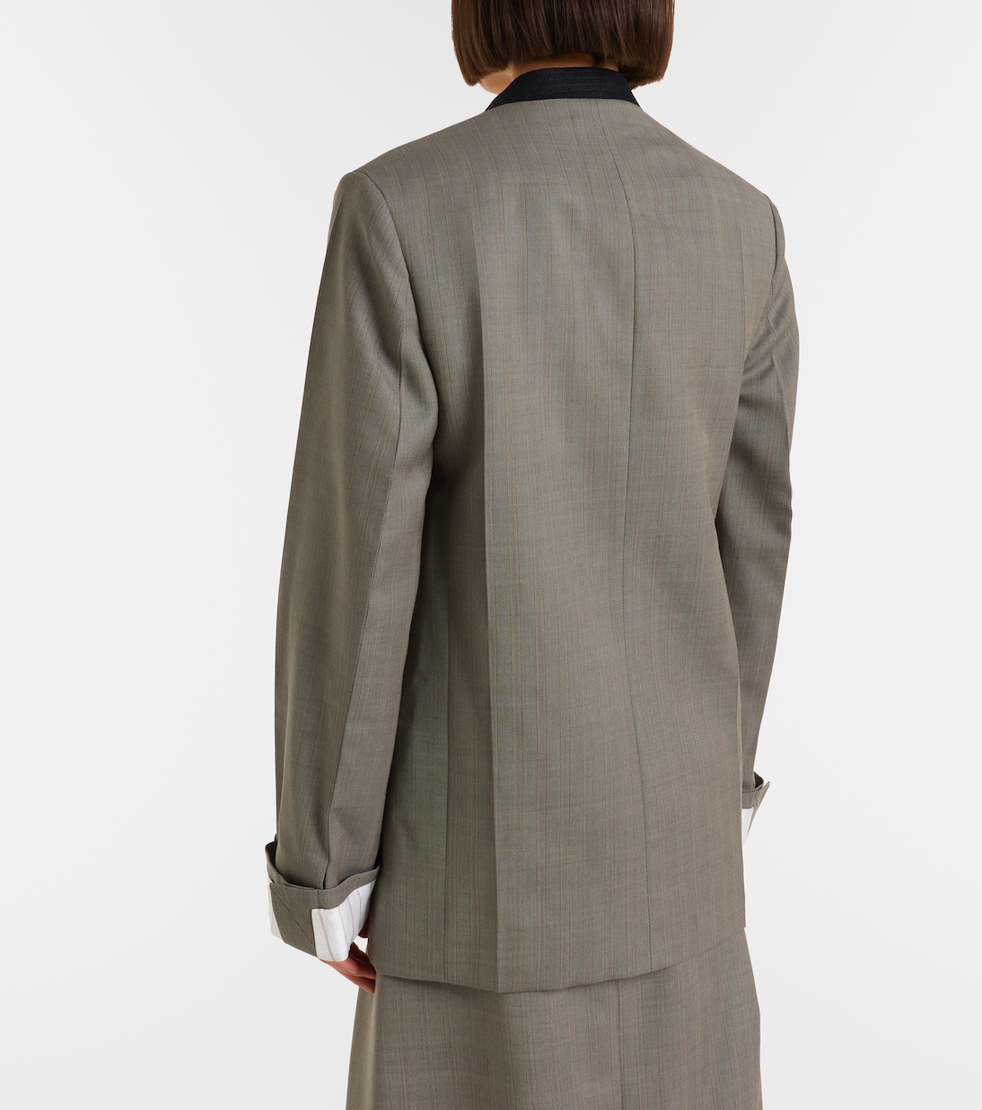 Blazer in lana vergine a spina di pesce | Victoria Beckham