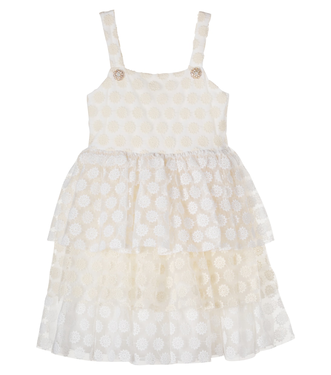 Embroidered ruffled tulle dress | Patachou