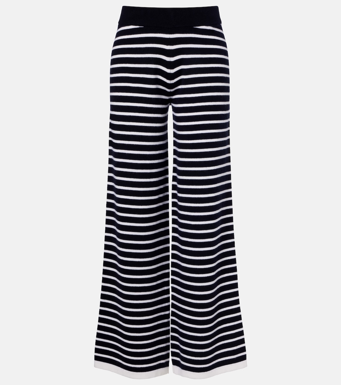 Pantalon ample rayé en cachemire | Jardin des Orangers