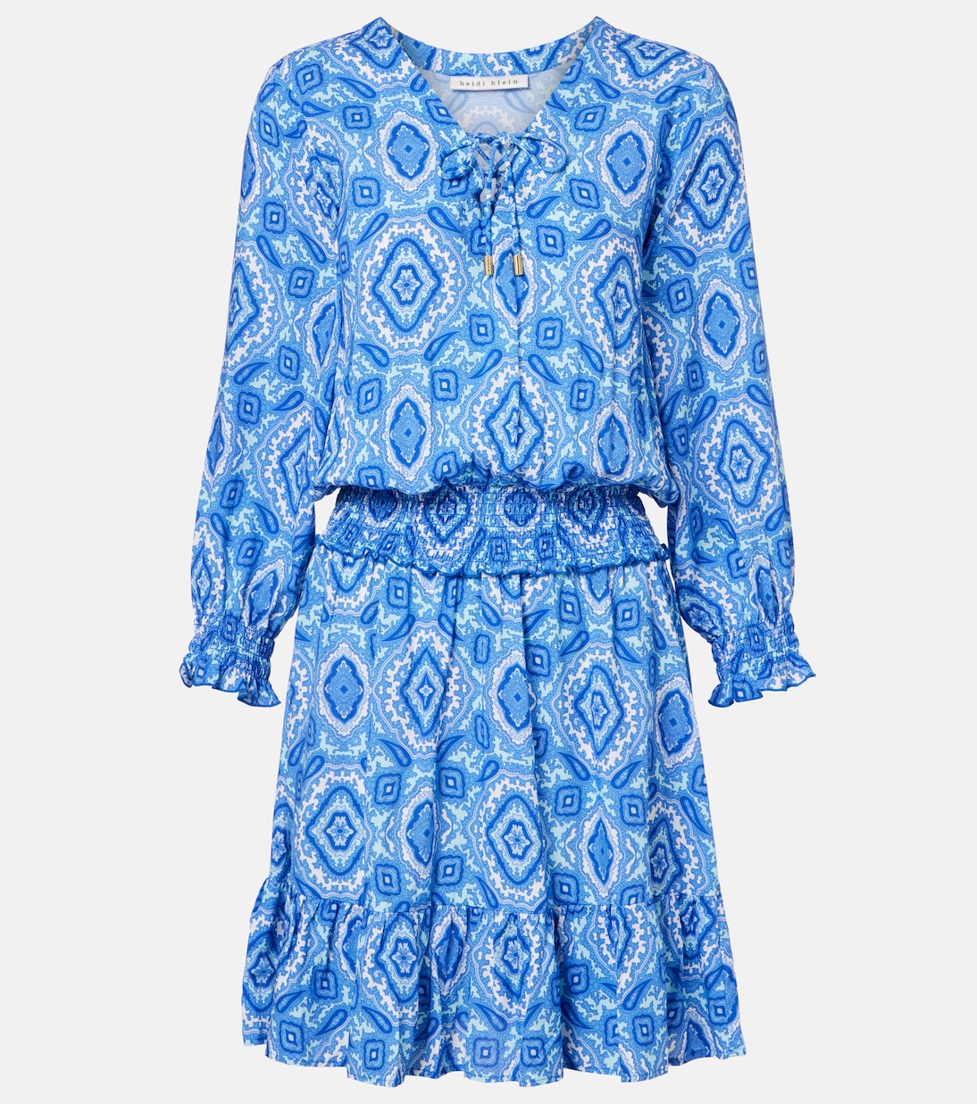 Mykonos printed smocked minidress | Heidi Klein