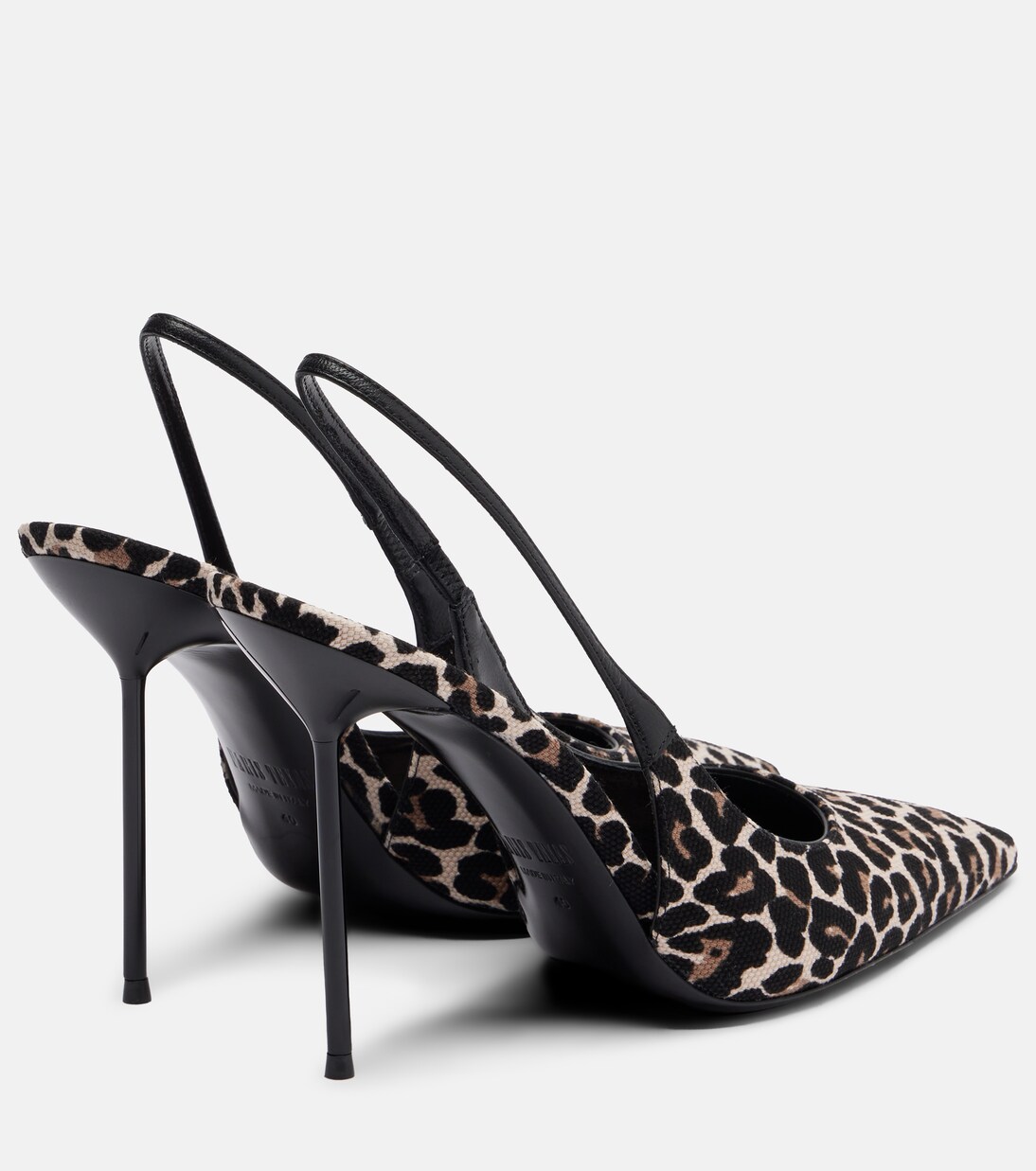 Lidia leopard-print canvas slingback pumps | Paris Texas