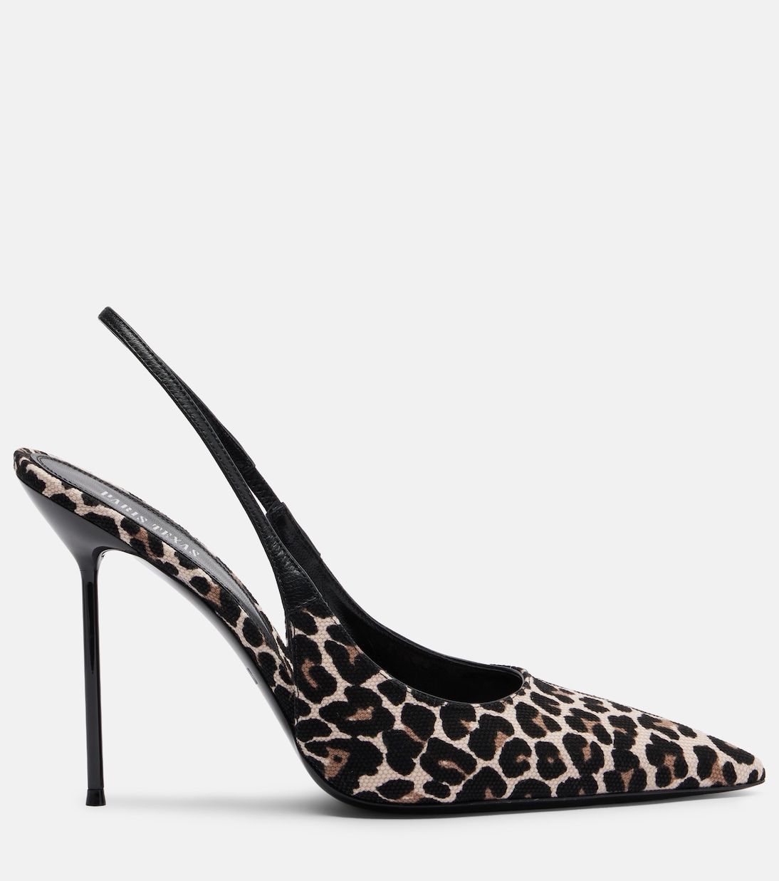 Lidia leopard-print canvas slingback pumps | Paris Texas