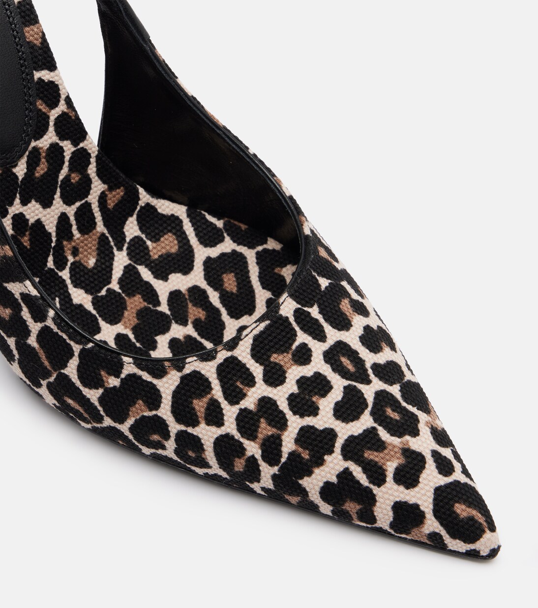 Lidia leopard-print canvas slingback pumps | Paris Texas