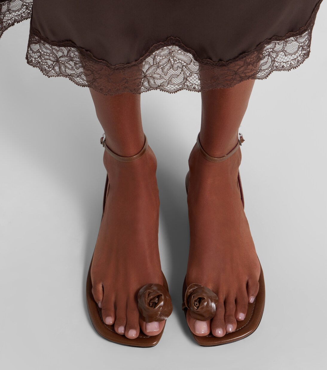 Floral-appliqué leather sandals | Magda Butrym