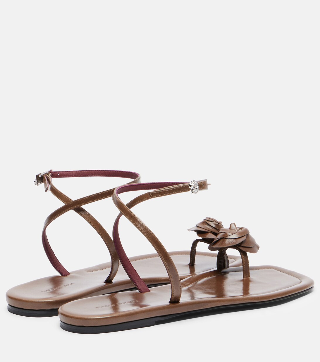 Floral-appliqué leather sandals | Magda Butrym