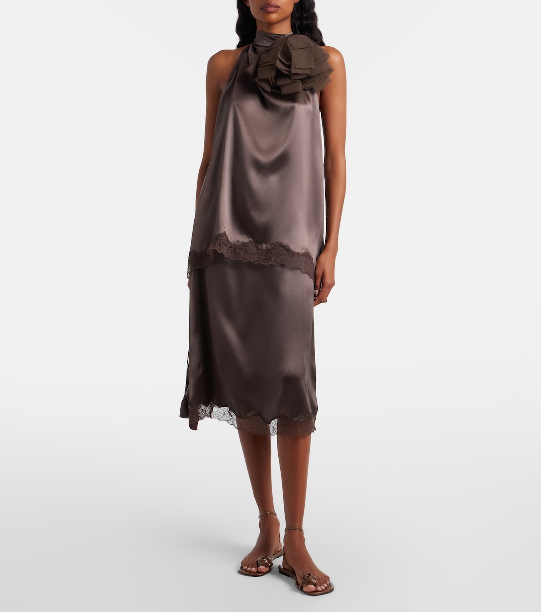 Floral-appliqué leather sandals | Magda Butrym