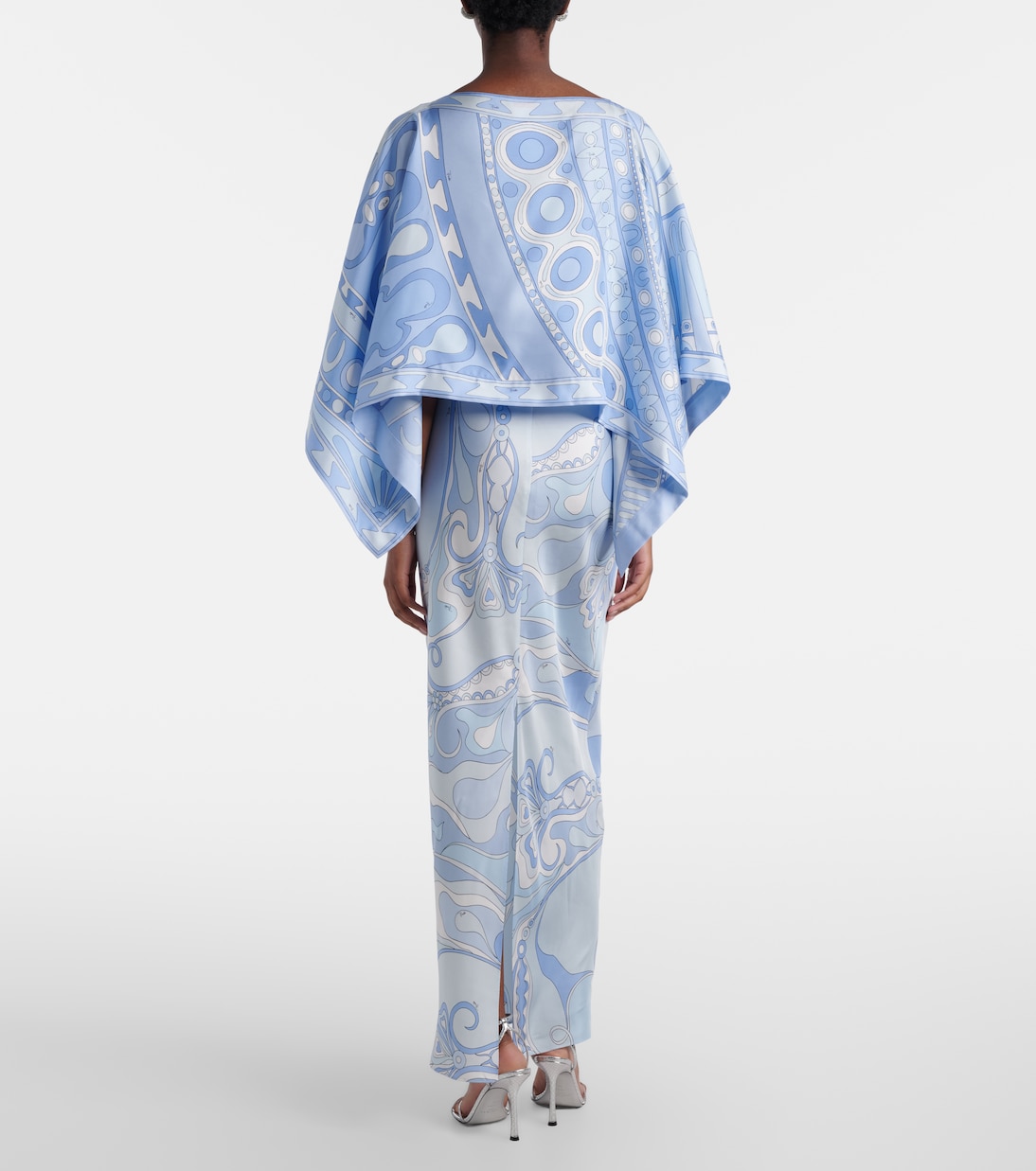 Orchidee Soleil 실크 이브닝 가운 & 케이프 세트 | Pucci