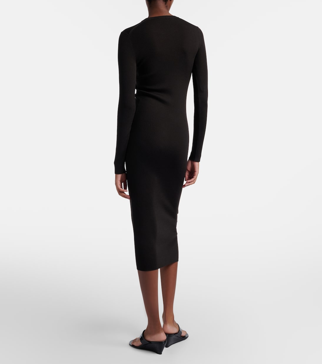 Robe midi en laine vierge | Prada