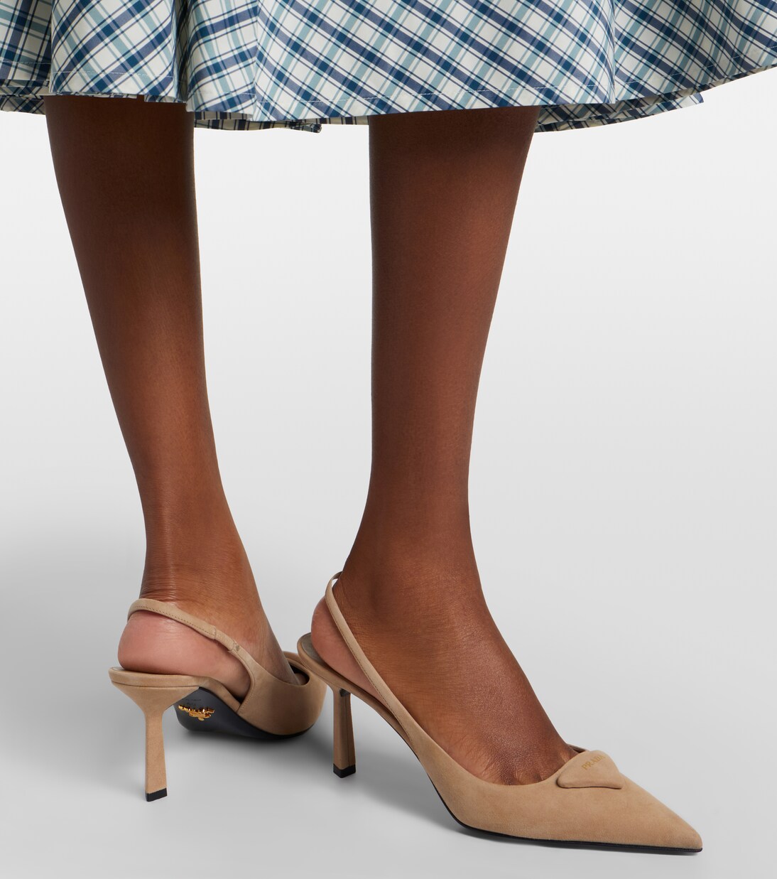 Slingback-Pumps aus Veloursleder | Prada