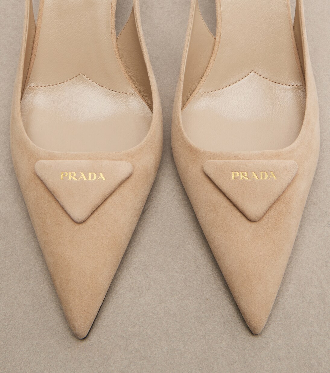 Slingback-Pumps aus Veloursleder | Prada