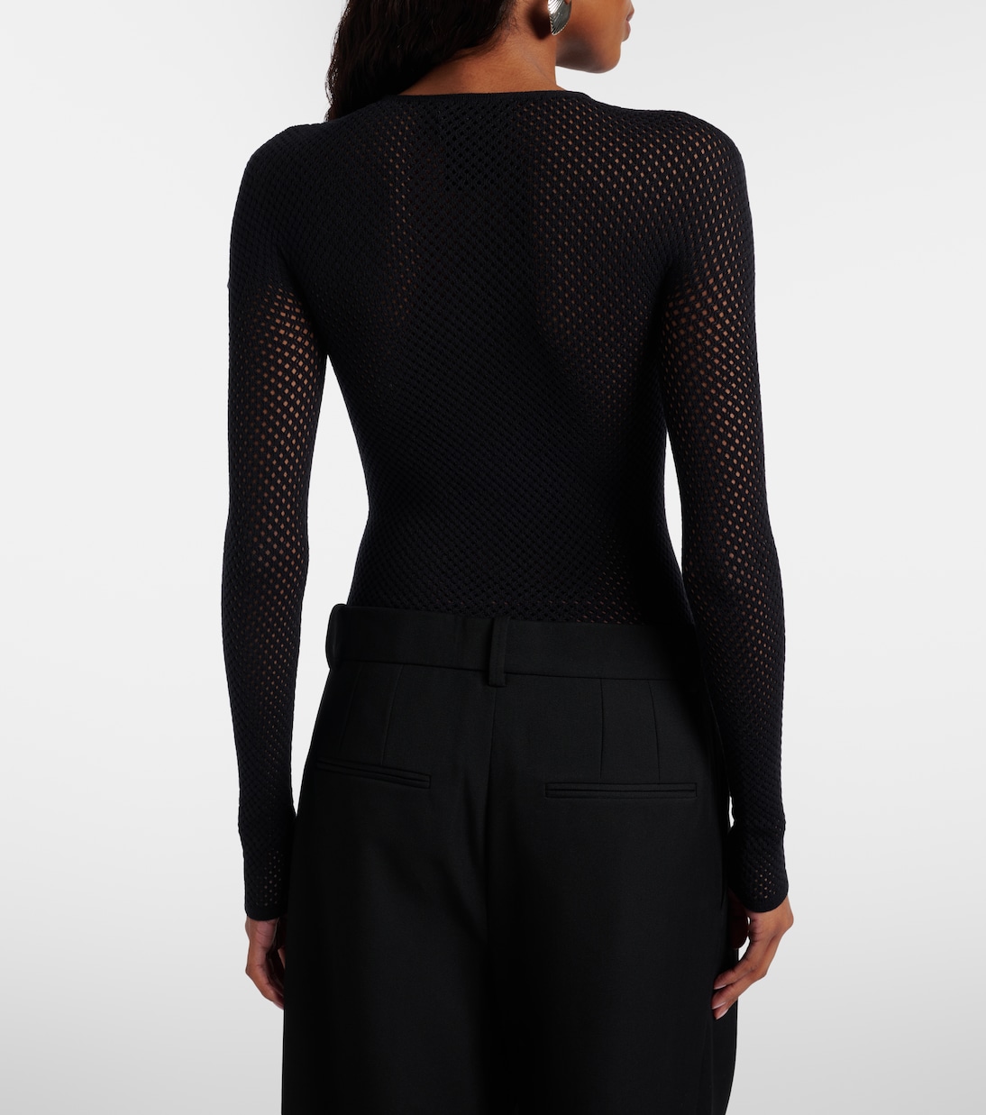 Open-knit wool-blend bodysuit | Wardrobe.NYC