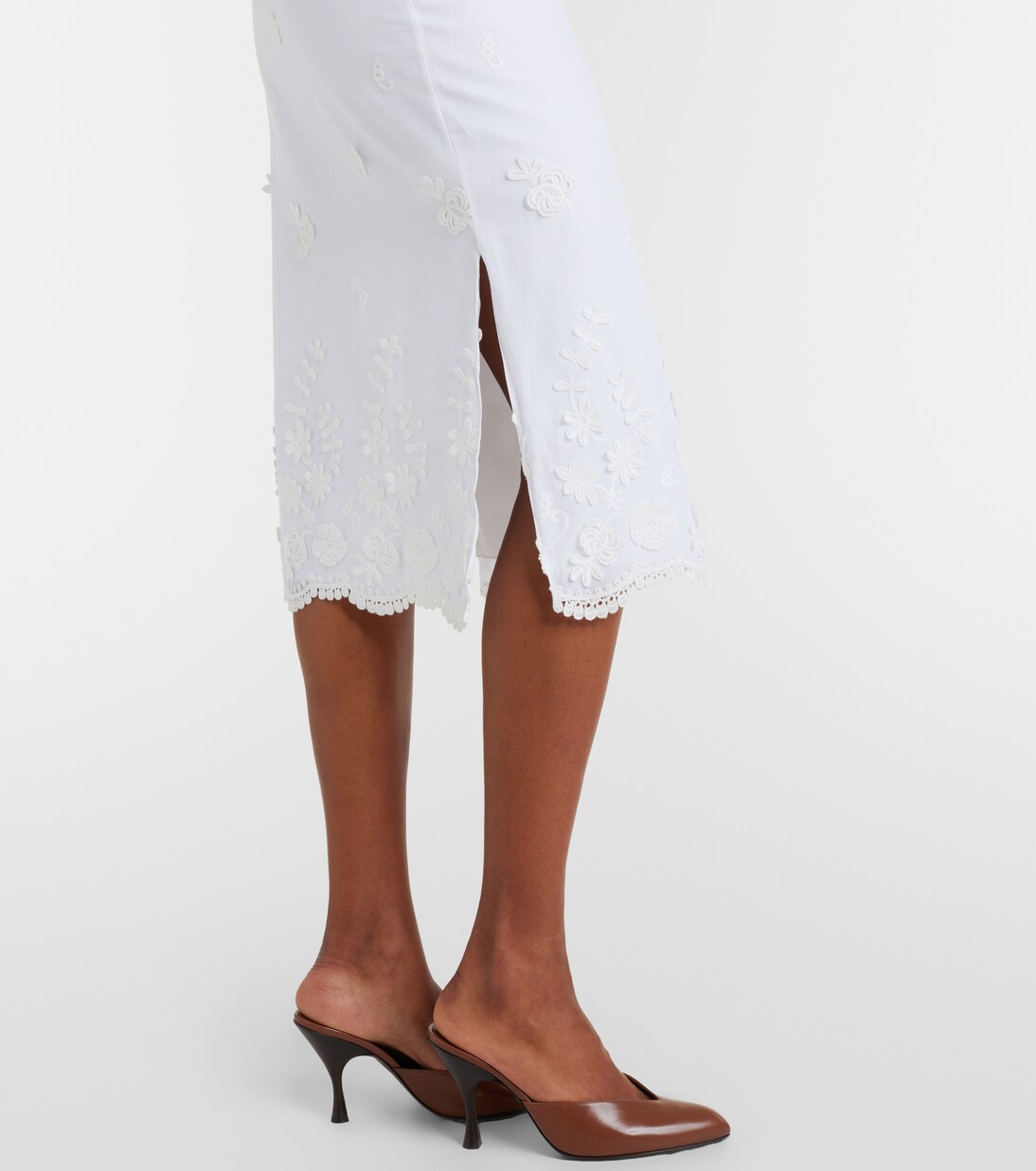 Falda midi Malik de algodón bordada | Altuzarra