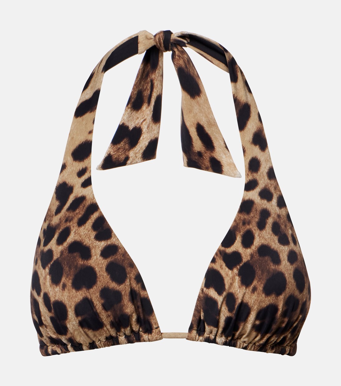Leopard-print triangle bikini top | Dolce&Gabbana