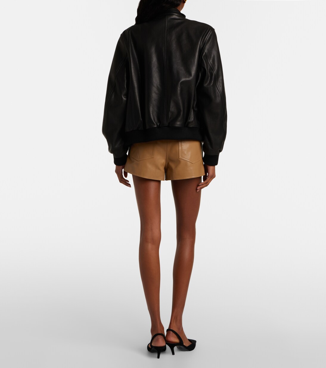 Leontine leather shorts | Nour Hammour