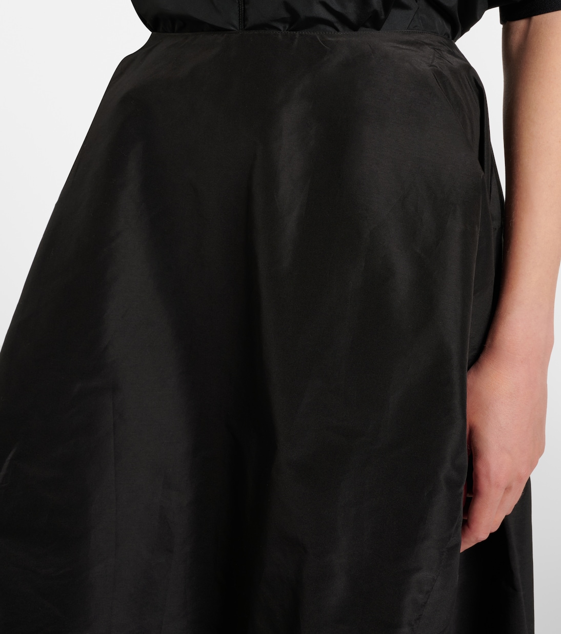 Galyra cotton and silk satin midi skirt | The Row