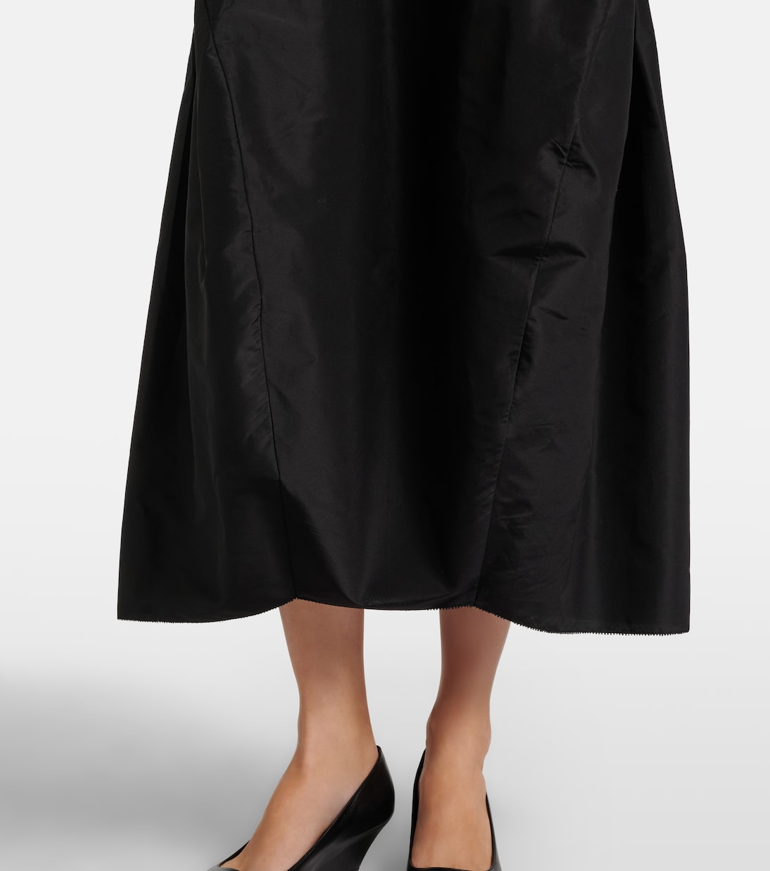 Galyra cotton and silk satin midi skirt | The Row