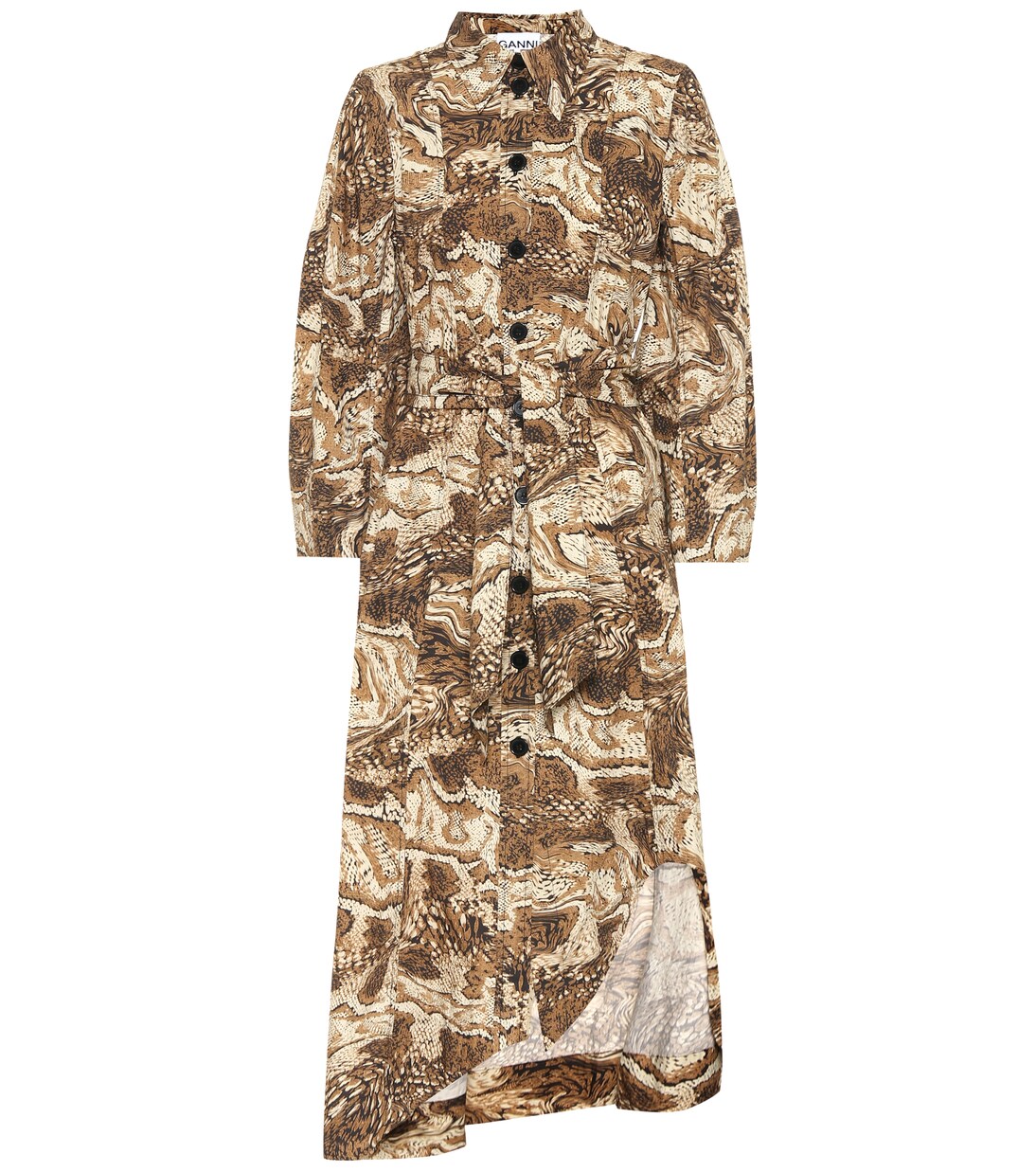 Robe chemise imprimée en coton | Ganni